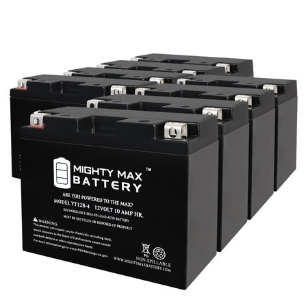 YT12B-4 12V 10Ah Replacement Battery compatible with Technical Precision YT12B-4 - 8PK -  MIGHTY MAX BATTERY, MAX4022418